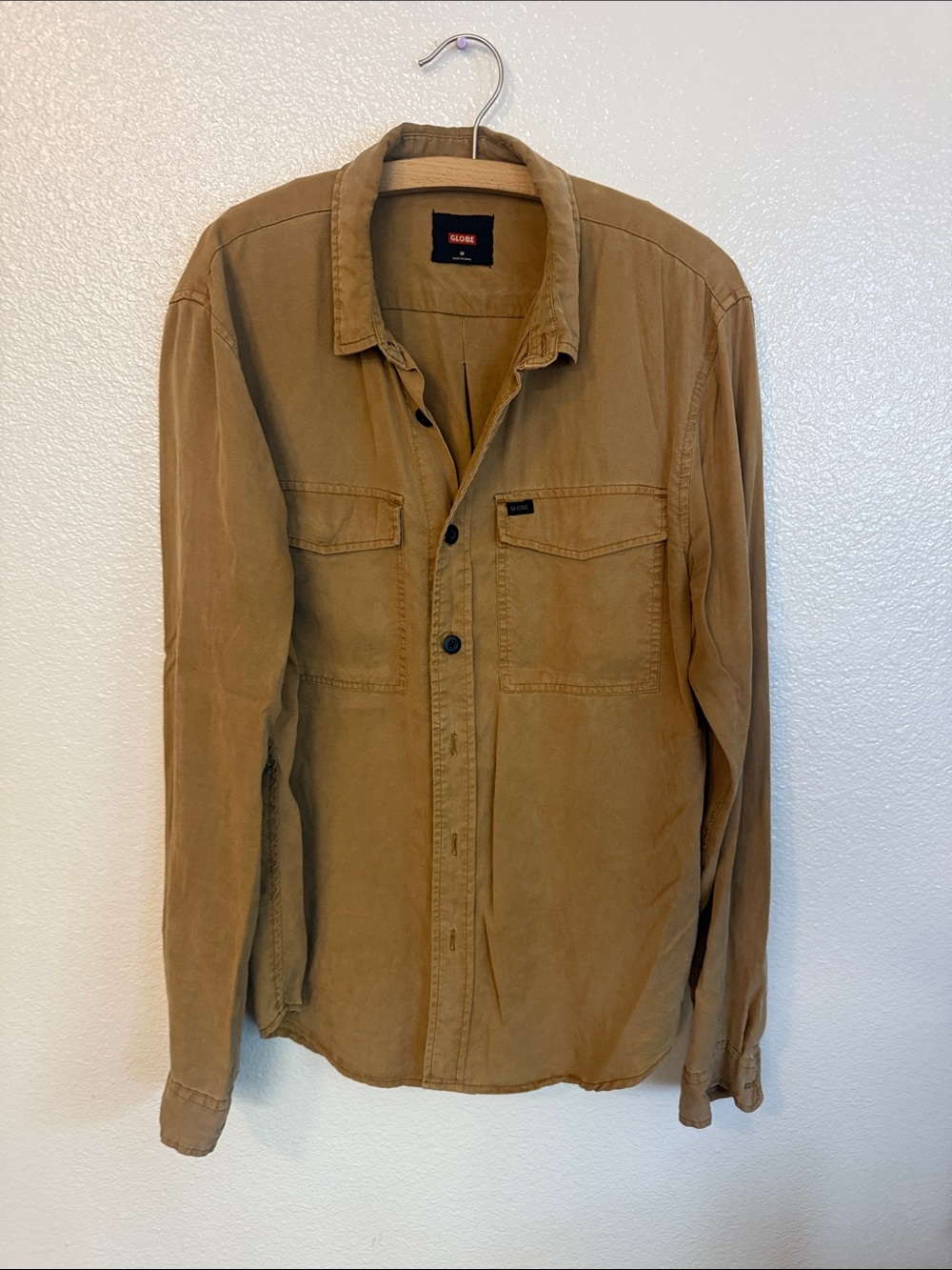 Globe Men's Casual Button-Down Shirt in Brown
